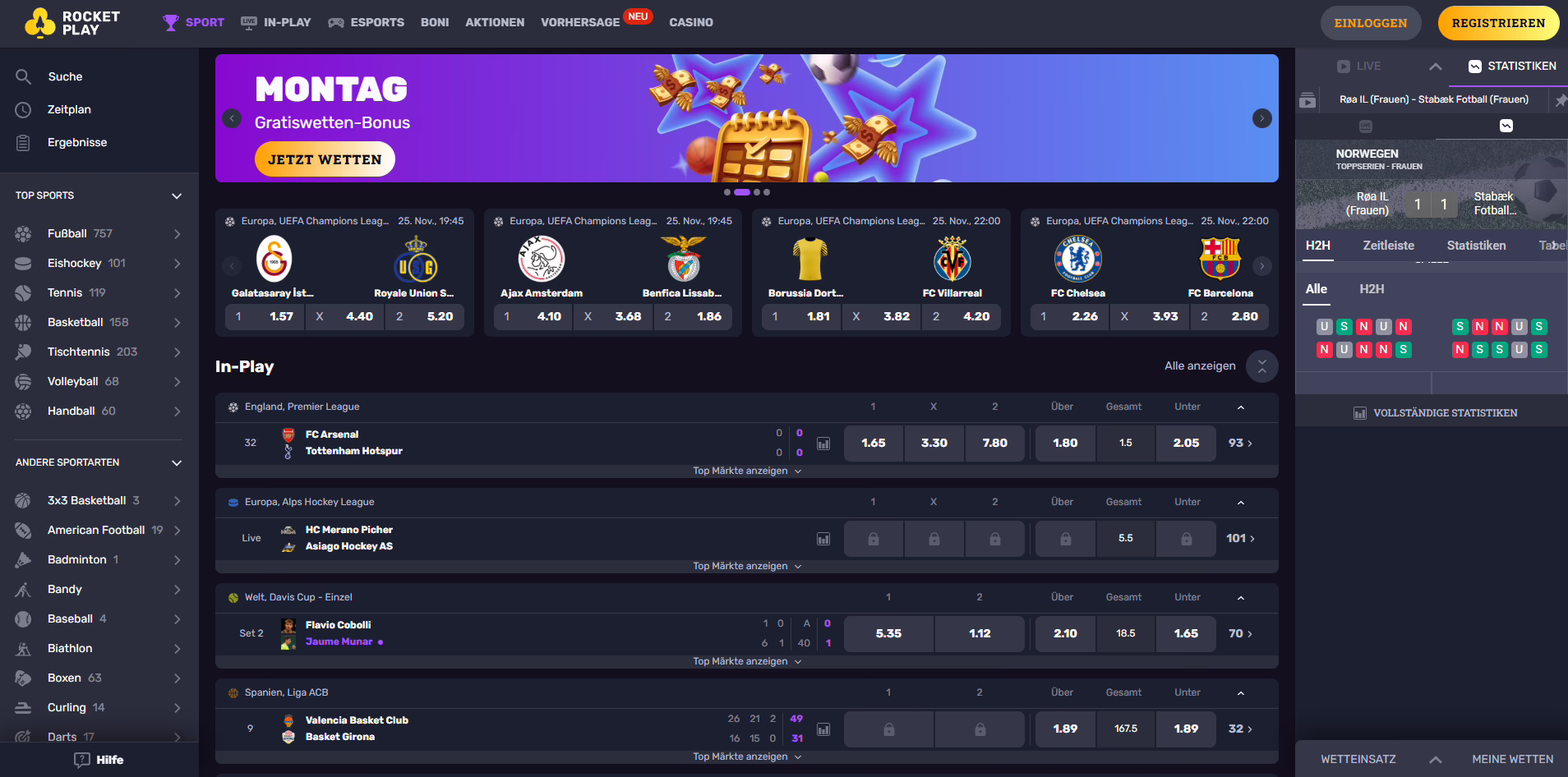 RocketPlay Sportwetten