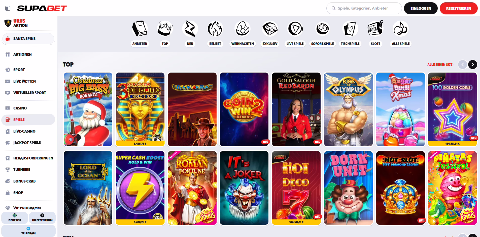 Supabet Casino Slots - Über 8.000 Spielautomaten von Top-Providern