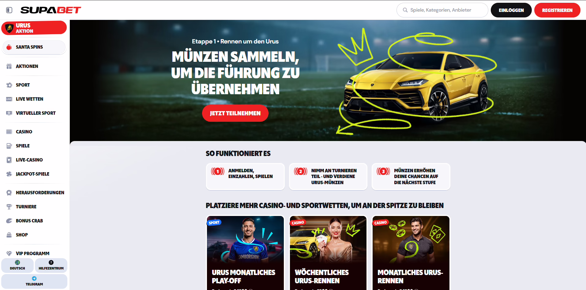 Supabet Casino Urus-Aktion - Spezielle Promo-Kampagne mit exklusiven Belohnungen